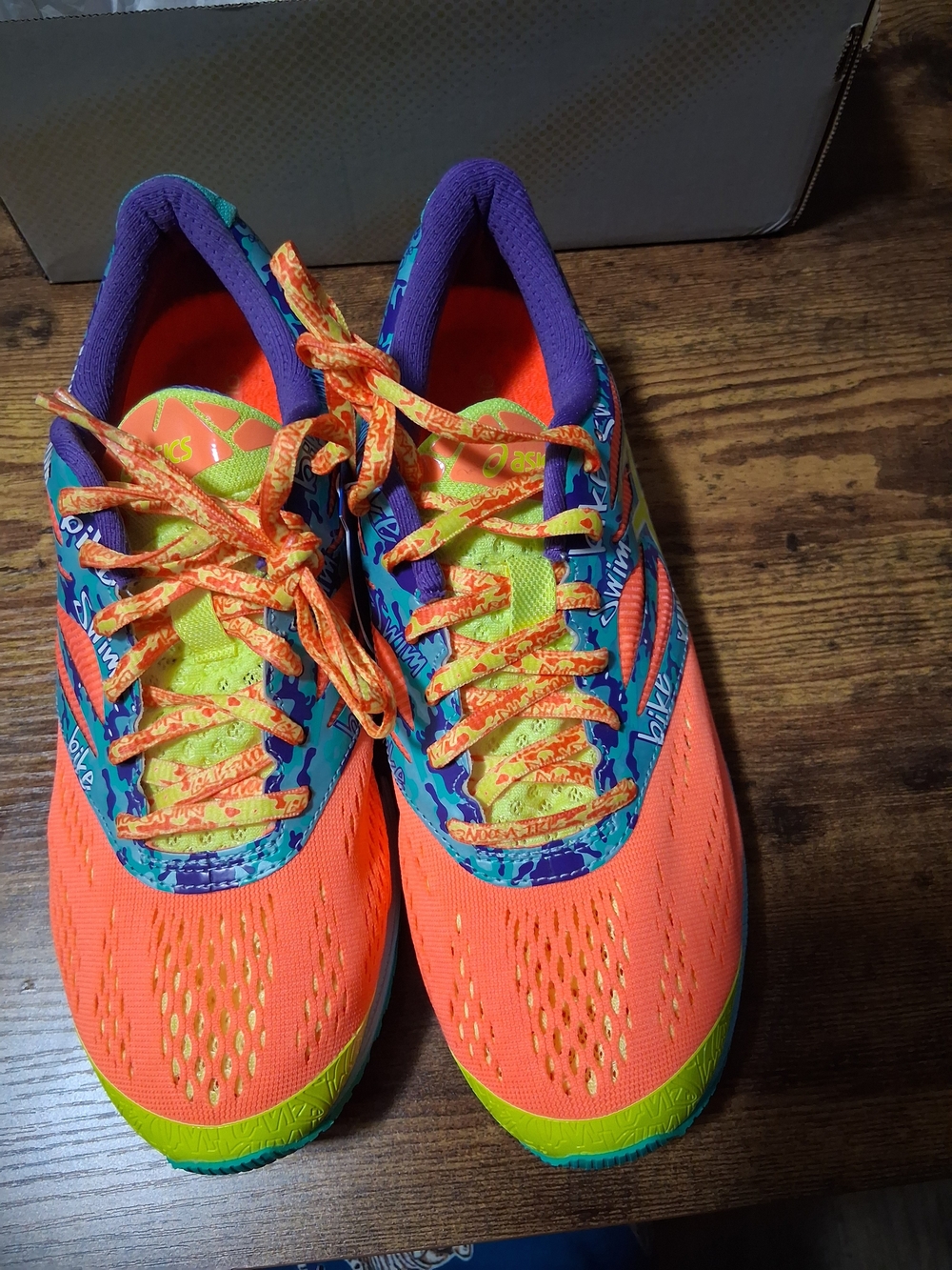 Asics Women's Neon Orange, Lime Green & Purple Athletic Shoes